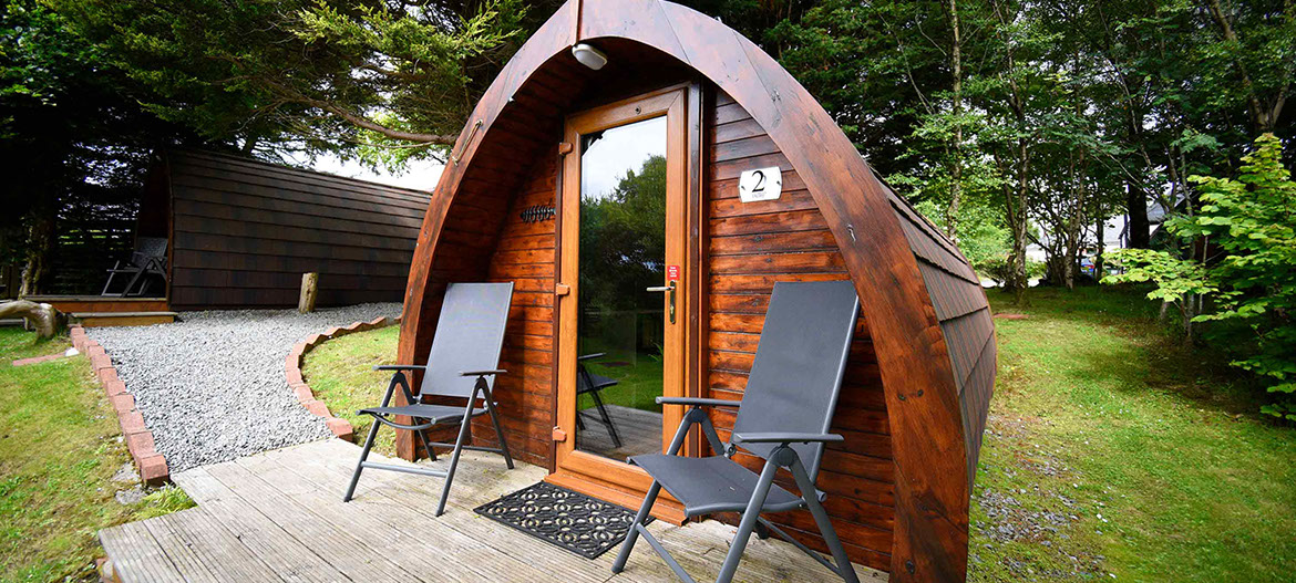 Dunvegan Camping Pods self catering accommodation in Dunvegan with outside seating