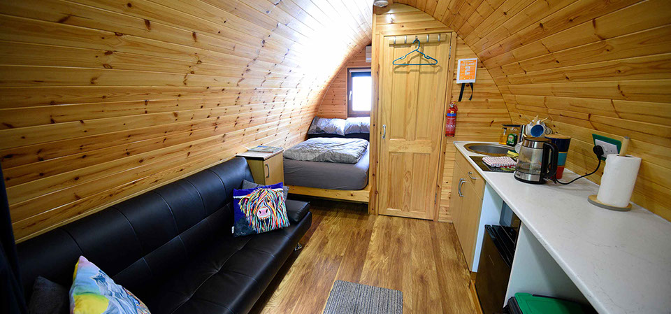 Dunvegan Camping Pods contain modern facilities in our self catering accommodation