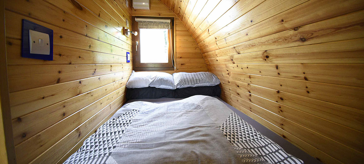 Dunvegan Camping Pods self catering accommodation contains a double bed