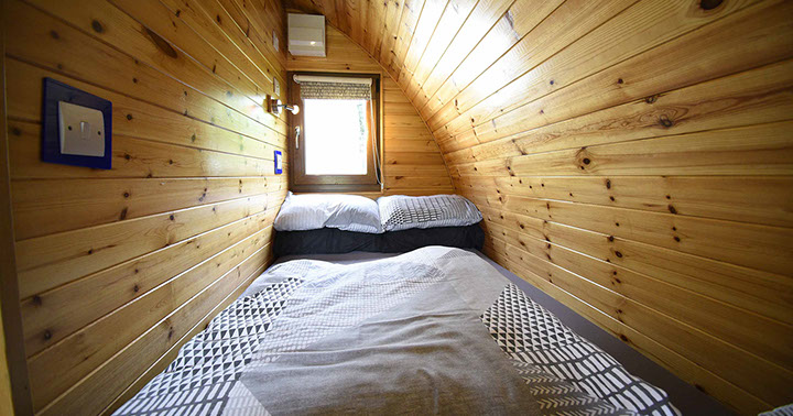 Dunvegan Camping Pods self catering accommodation contains a double bed