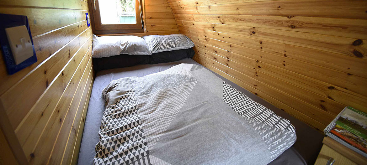 Dunvegan Camping Pods contain comfortable double beds at our self catering Pods