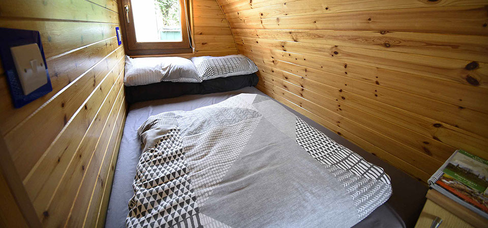 Dunvegan Camping Pods contain comfortable double beds at our self catering Pods