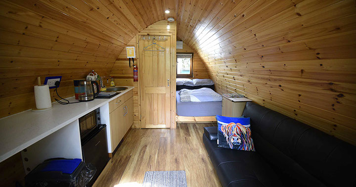 Enjoy modern facilities at Dunvegan Camping Pods in Dunvegan on the Isle of Skye