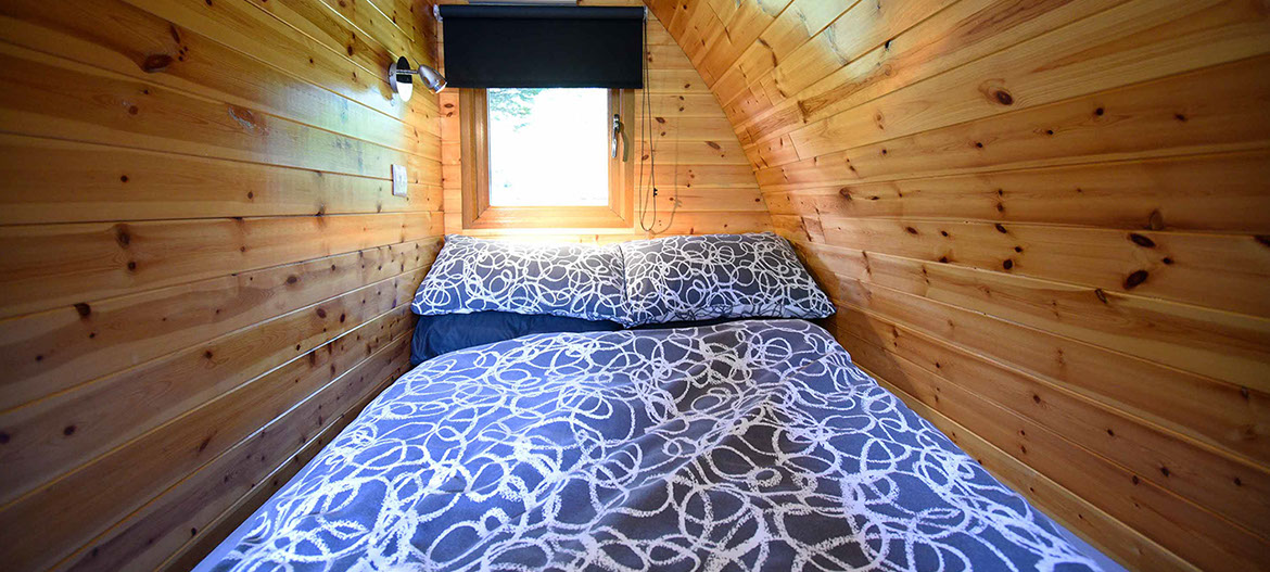 Our self catering Pod accommodations in Dunvegan contain comfortable double beds