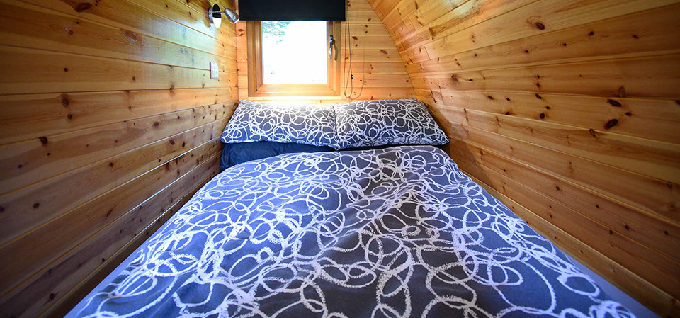 Our self catering Pod accommodations in Dunvegan contain comfortable double beds