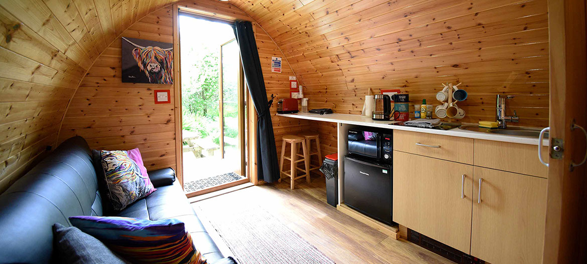 Dunvegan Camping Pods offer well designed self catering Pod accommodation with modern facilities