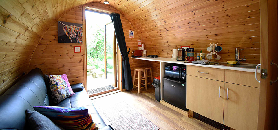 Dunvegan Camping Pods offer well designed self catering Pod accommodation with modern facilities