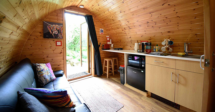 Dunvegan Camping Pods offer well designed self catering Pod accommodation with modern facilities
